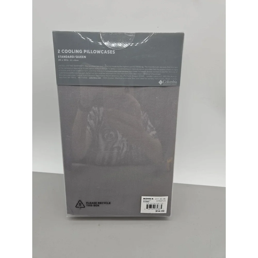 Columbia 2‎ Cooling Pillowcases 300 Thread Count Cotton Standard/Queen New